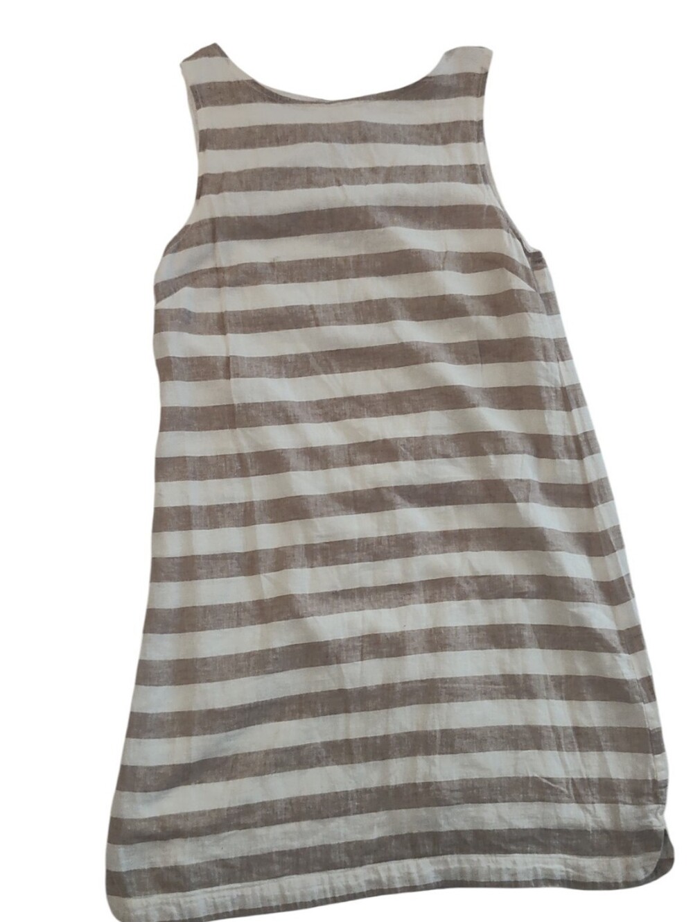 Beachlunchlounge Striped Sleeveless Cotton-Linen Blend Midi Dress Size Small